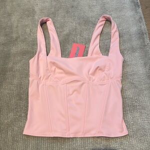Edikted Pink Bustier cropped Tank top